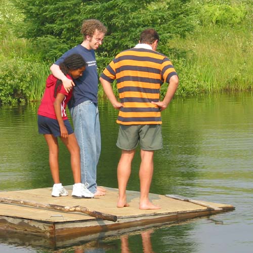 An image entitled "On the raft."